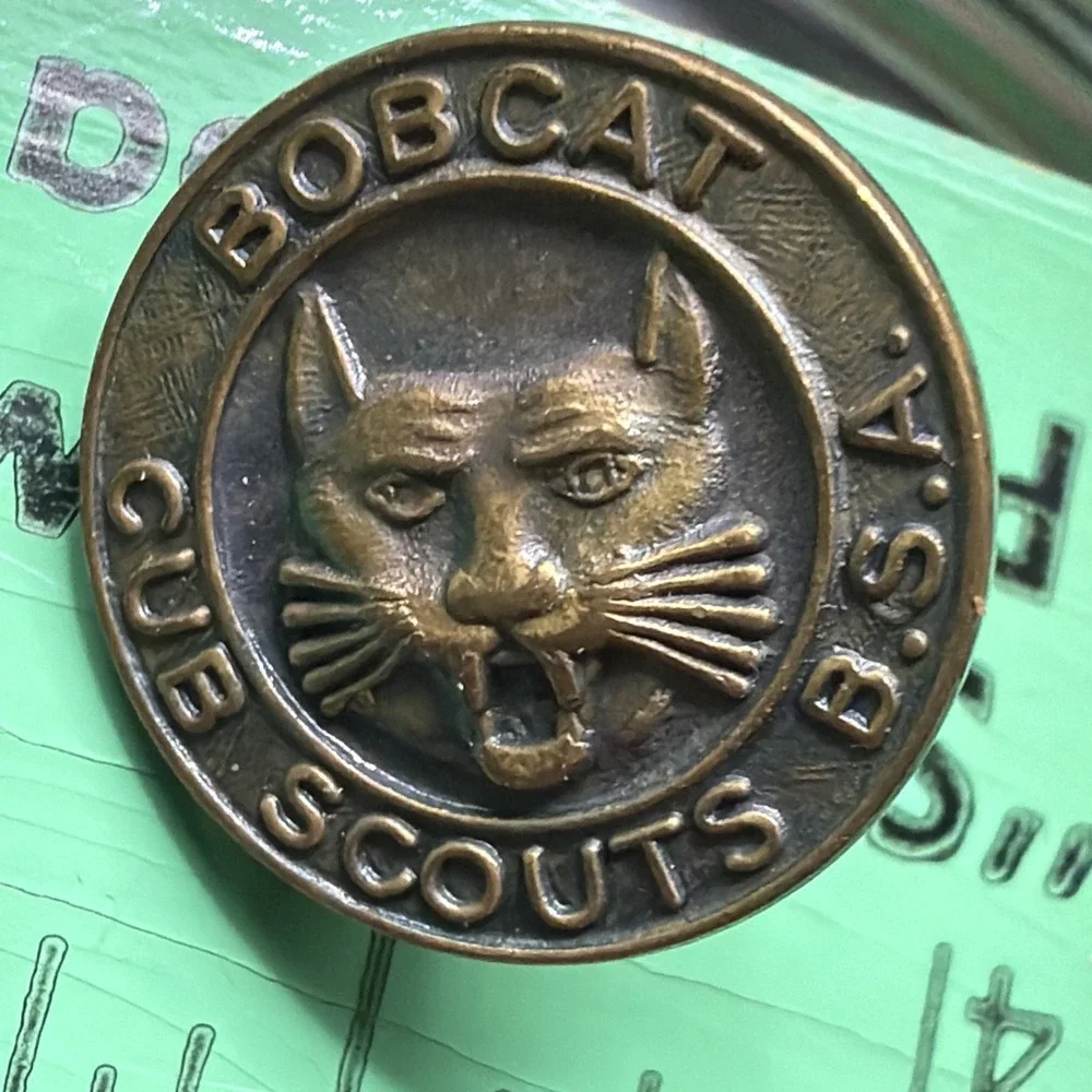 Vintage BSA BOBCAT‎ Cub Scout Brass Lapel Pin Boy Scouts Of America